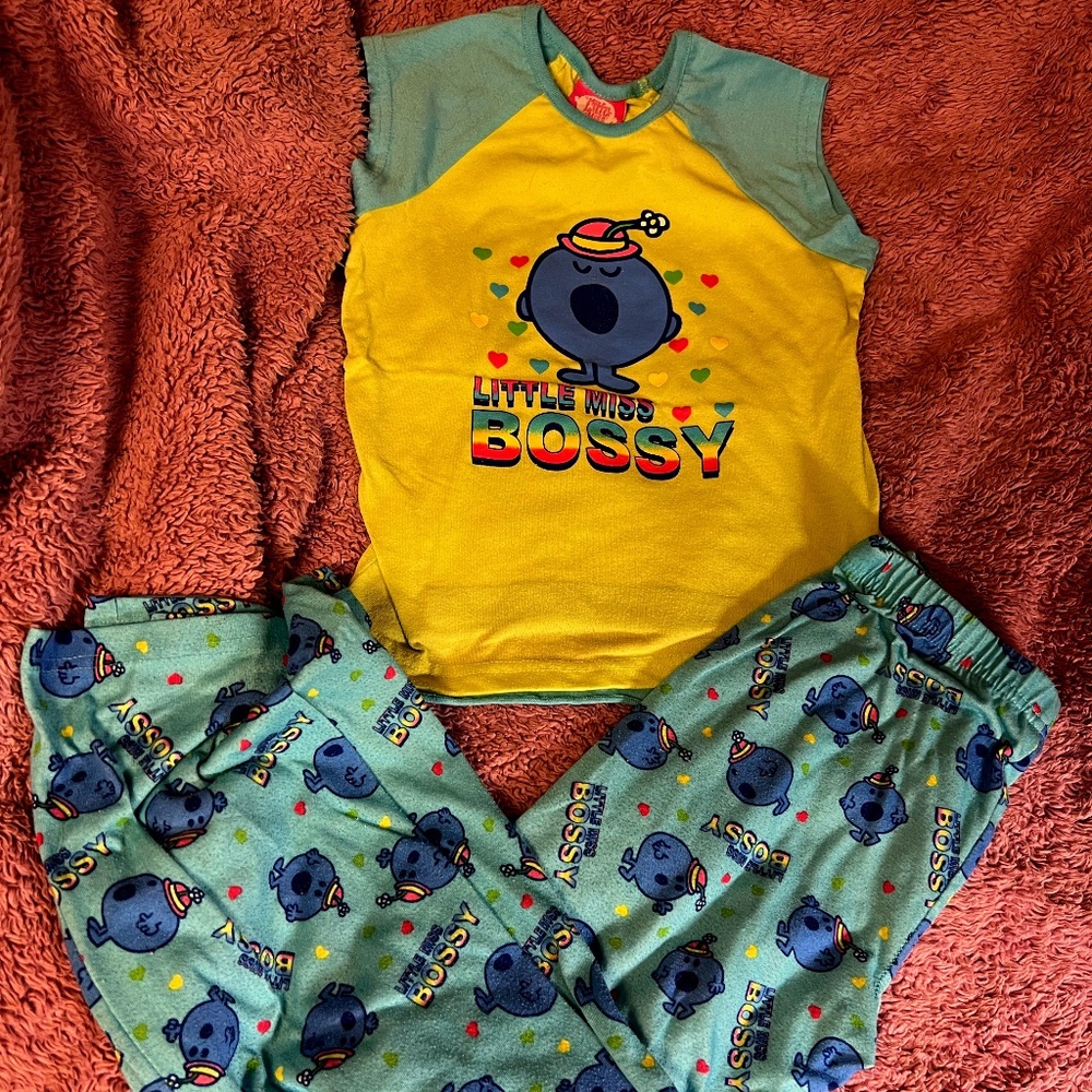 Vintage Little Miss Bossy Girls Pajama Set
